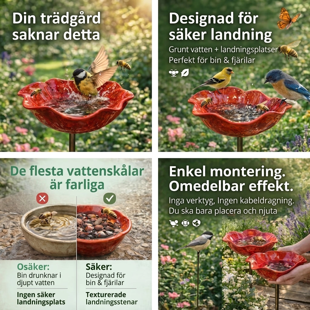 NordicBloom™ – Botanisk vattenstation för fåglar, bin och fjärilar
