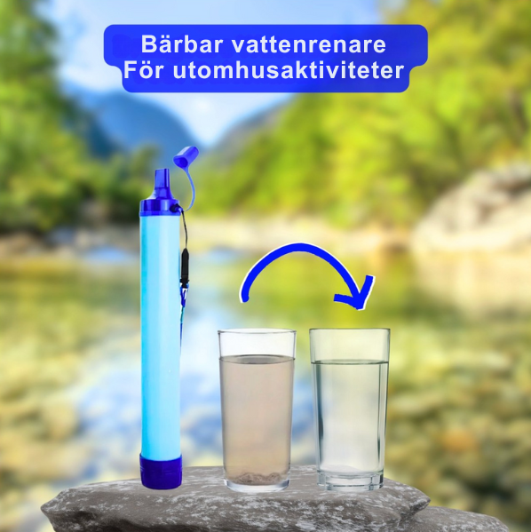 Vattenfilter för överlevnad – Set med 4 – Vattenreningsenheter – Vattenfiltersystem – För nödkit och nödsituationer – Vattenrenare – Totalt 6000 l