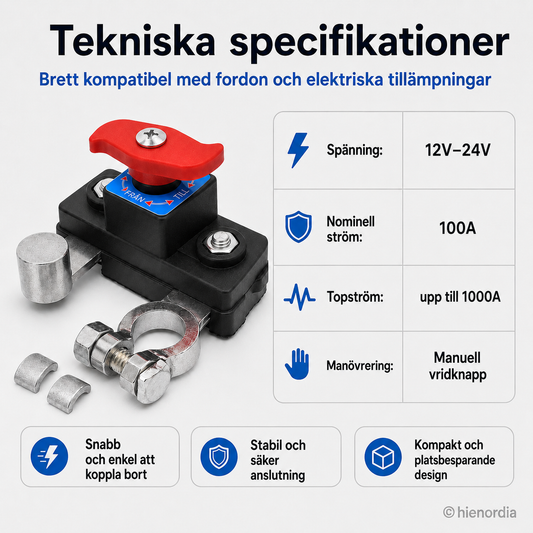 StrömBrytare™ – Batterifrånskiljare för bil, husbil, båt och arbetsfordon