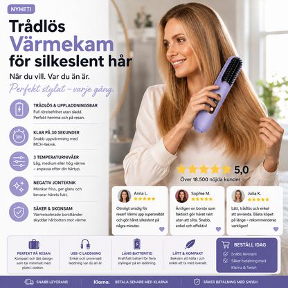 SilkesKam™ – Trådlös Värmekam för Snabb och Skonsam Styling