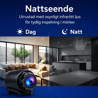 MiniTrygg™ – Kompakt WiFi-kamera med livevisning &amp; mörkerseende