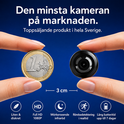 MiniTrygg™ – Kompakt WiFi-kamera med livevisning &amp; mörkerseende