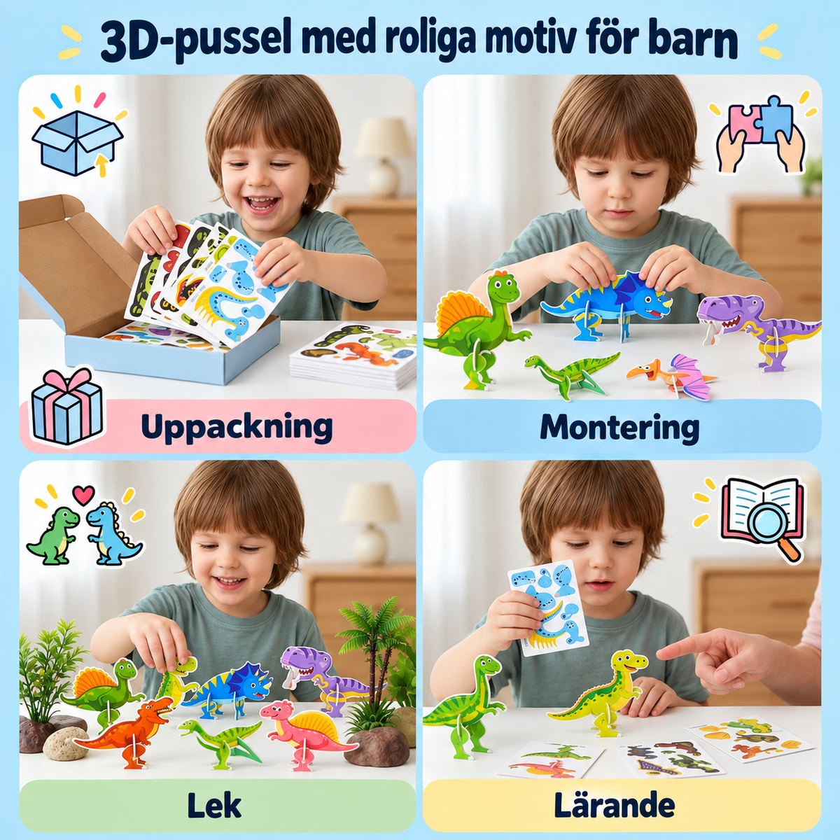 PusselKul™ – Kreativt 3D-pussel för barn