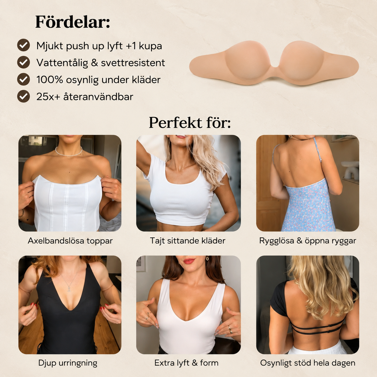 LumiLift™ – Självhäftande Push-Up BH