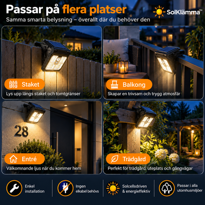 SolKlämma™ – Solcellsbelysning med rörelsesensor