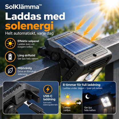 SolKlämma™ – Solcellsbelysning med rörelsesensor