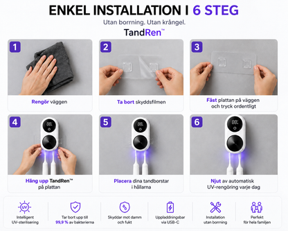 TandRen™ – UV-tandborsthållare med automatisk rengöring