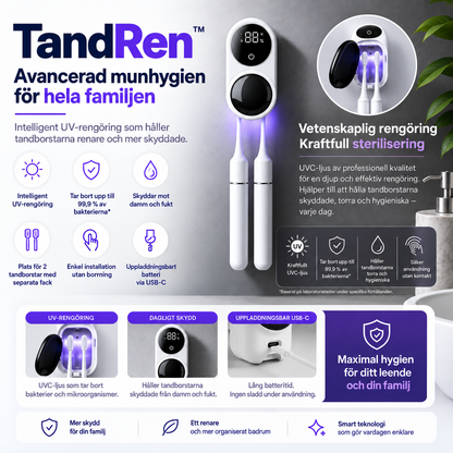 TandRen™ – UV-tandborsthållare med automatisk rengöring