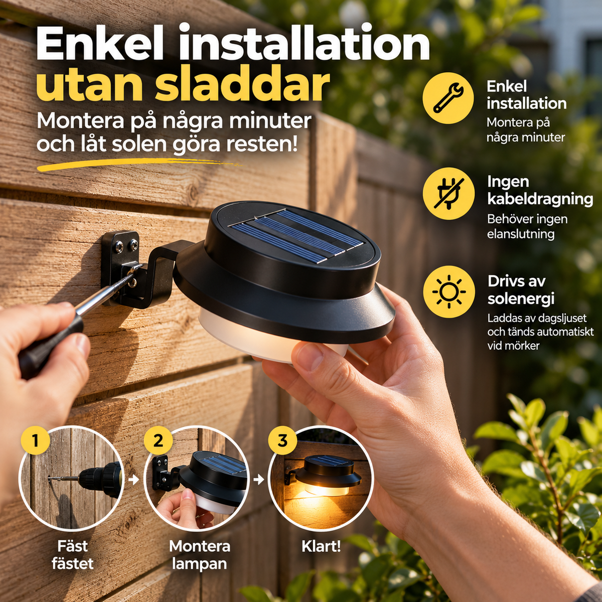 SolGlöd™ – Solcellsdriven utomhusbelysning