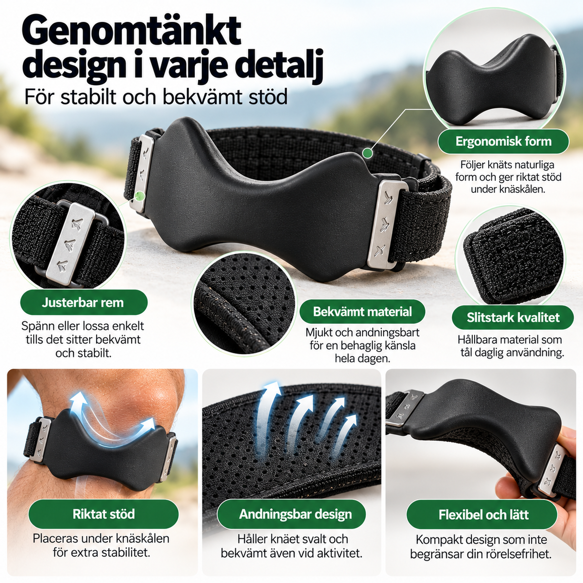 KnäStöd™ – Stabilt stöd för båda knäna | 2-pack