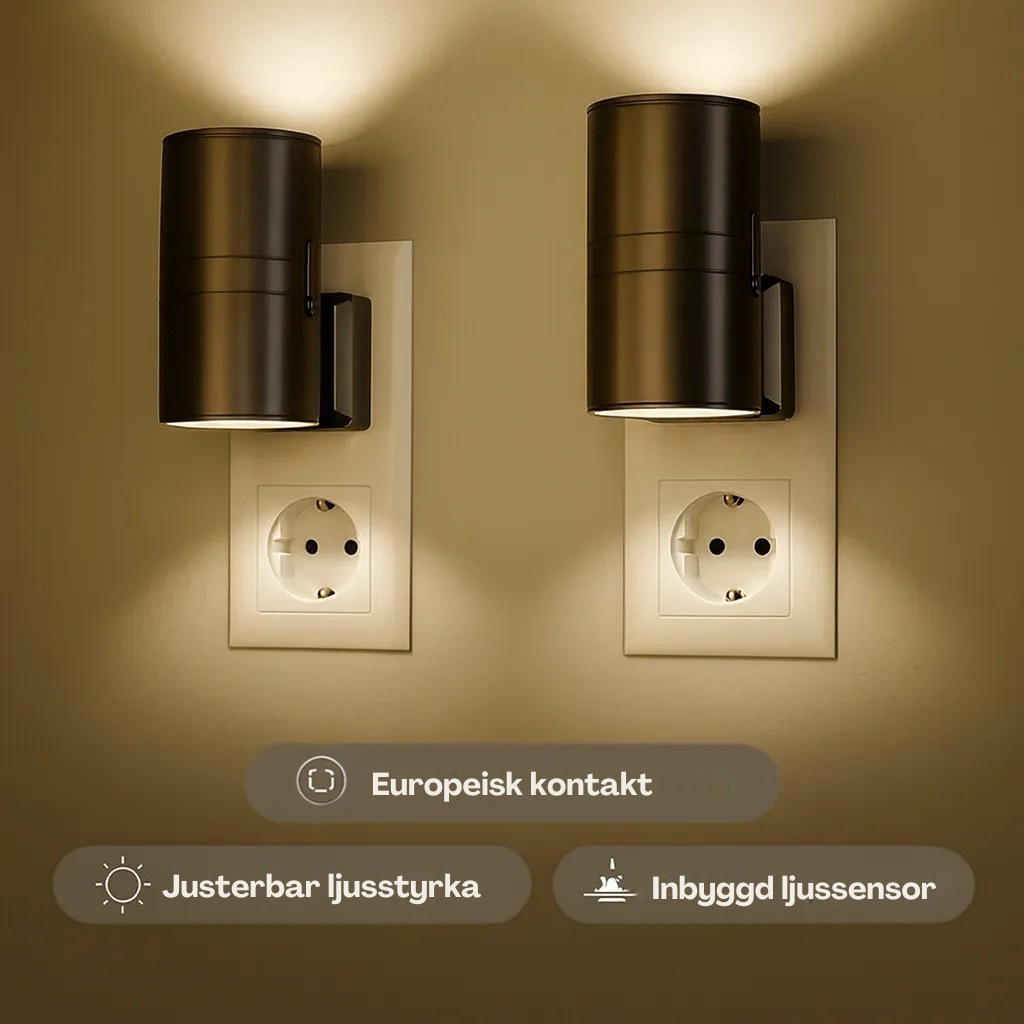 TryggLjus™ | Slipp mörker på natten med ett automatiskt, mjukt ljus som ger trygghet utan att störa sömnen