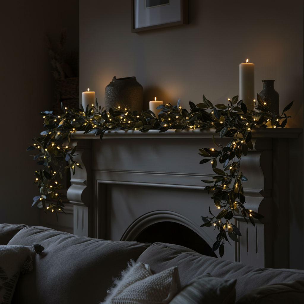 OlivGlow – Lysande LED Ljusslinga med Olivblad