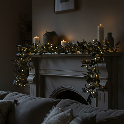 OlivGlow – Lysande LED Ljusslinga med Olivblad