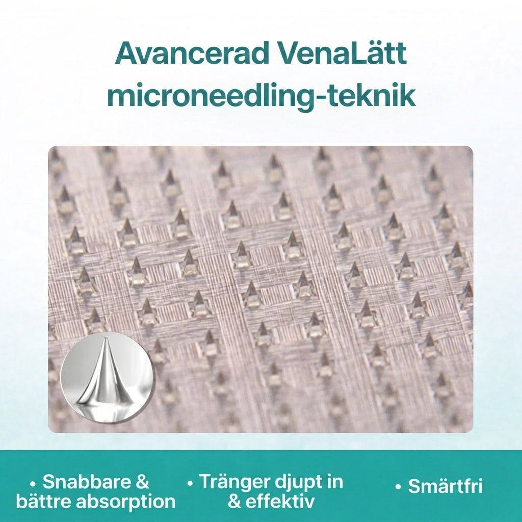 VenaLätt™  – Mikronål-patch för venstöd och lindring av tunga ben