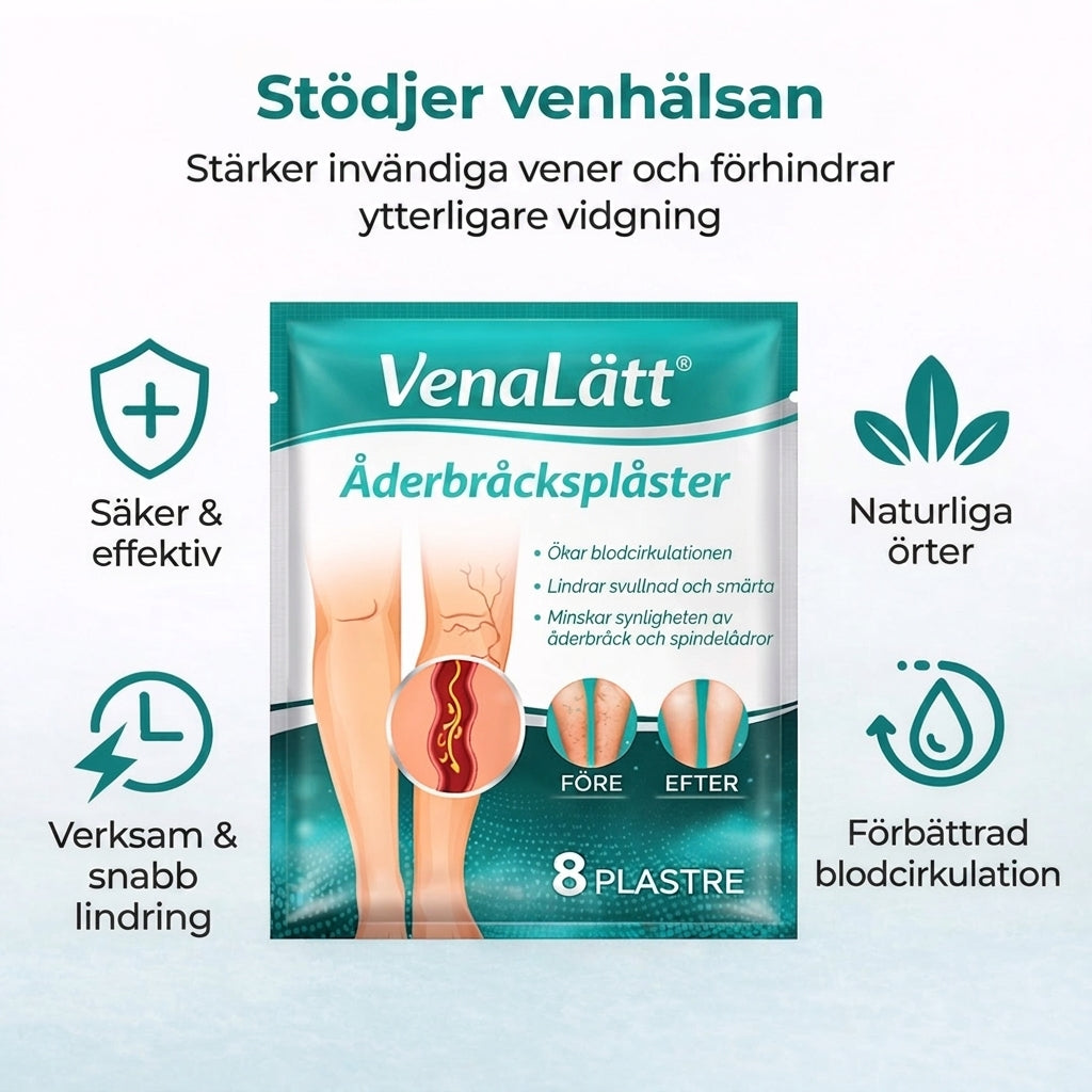 VenaLätt™  – Mikronål-patch för venstöd och lindring av tunga ben