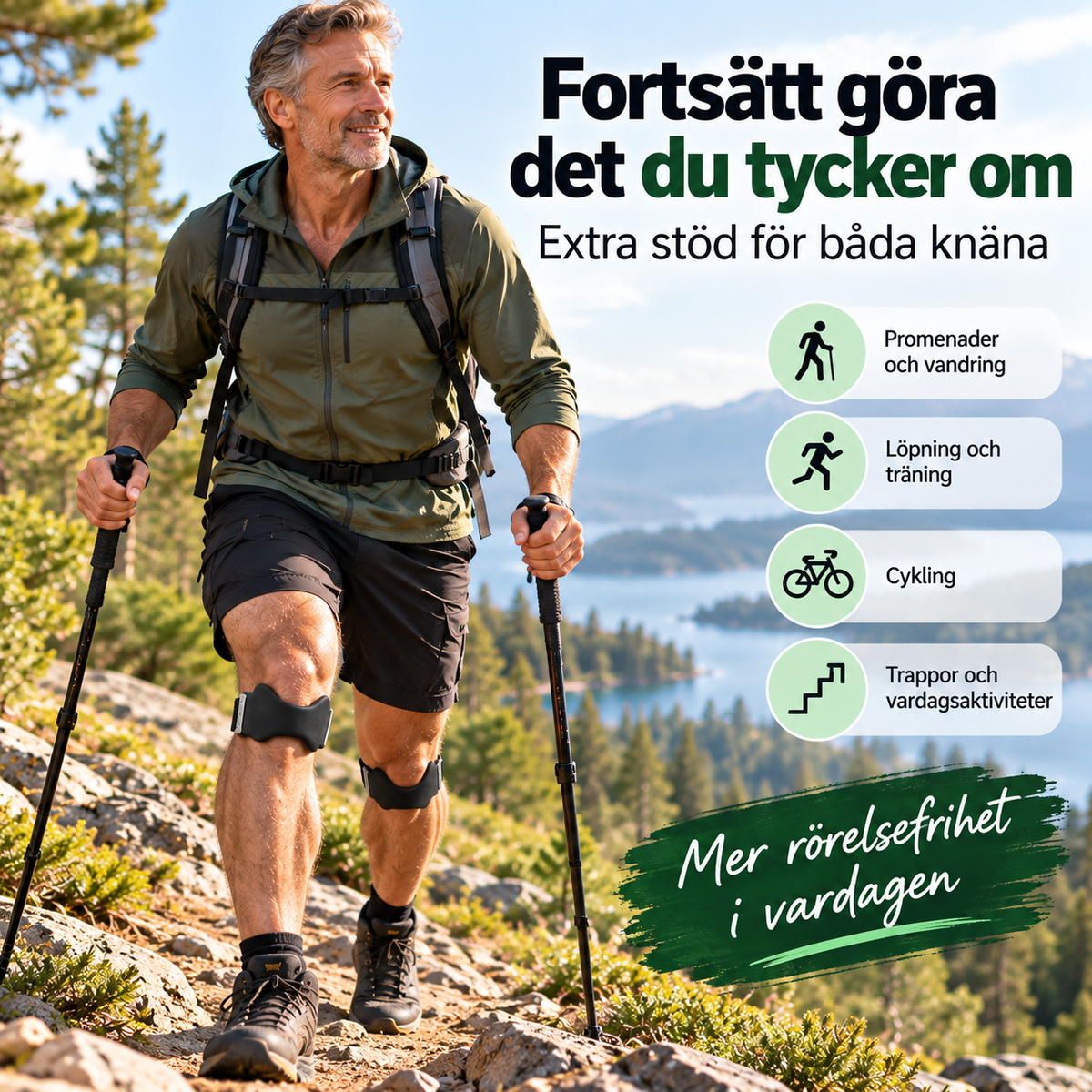 KnäStöd™ – Stabilt stöd för båda knäna | 2-pack