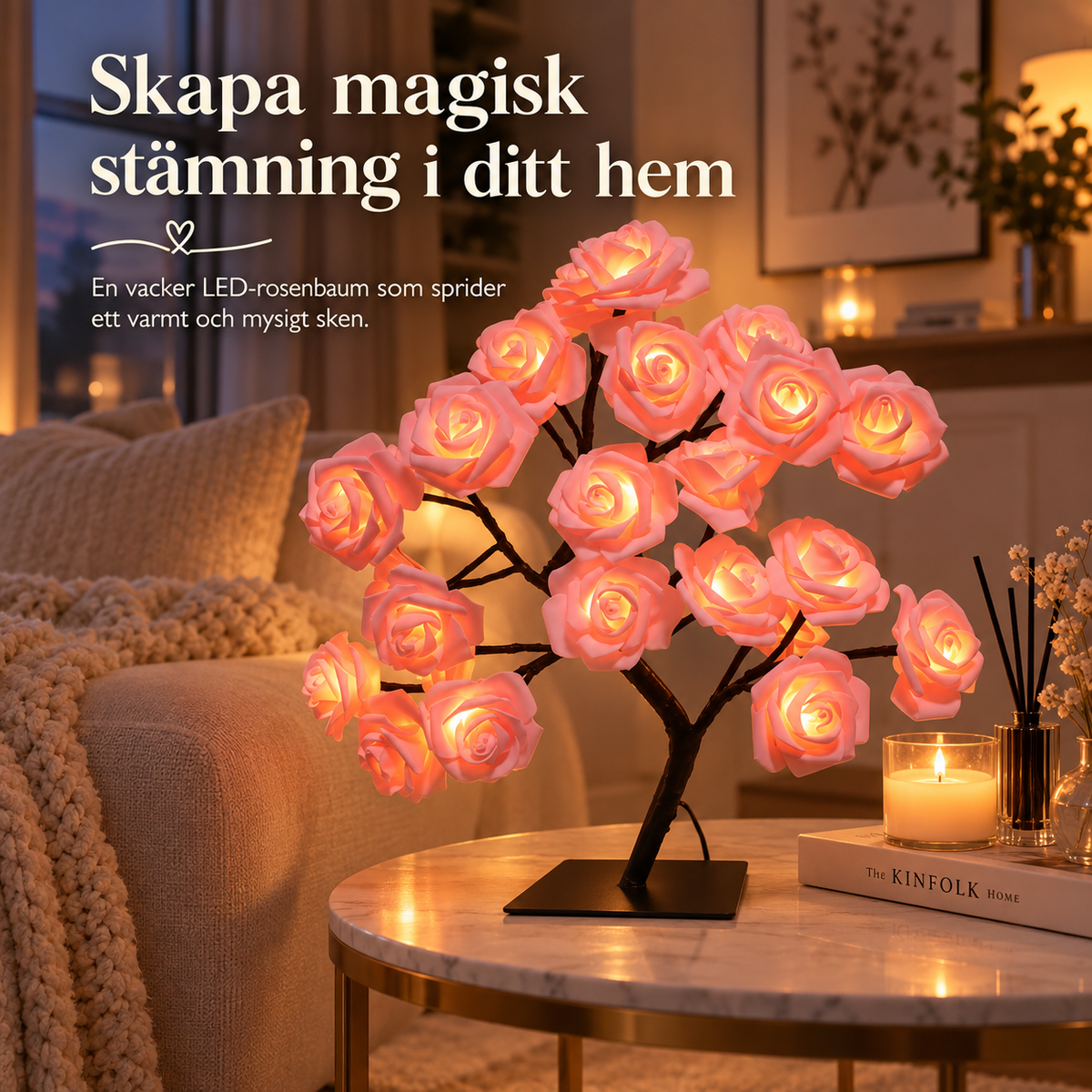RosGlöd™ – Romantiskt LED-Rosträd
