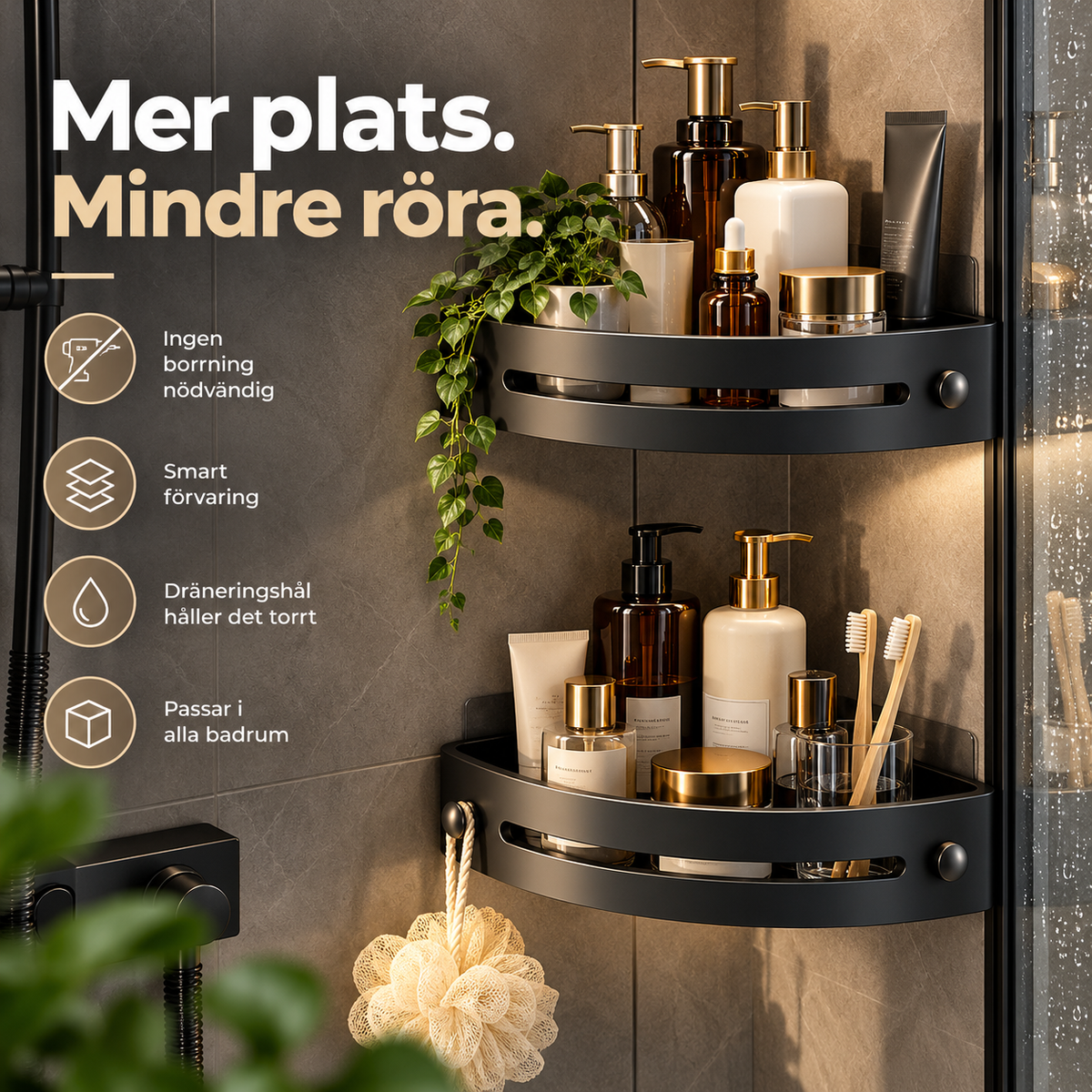 BadrumsFlex™ – Borrfri Förvaringshylla.