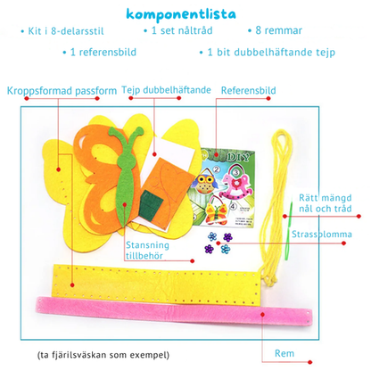 PysselVäska™: Børn DIY Syning Og Håndværk Kreativ Taske Sæt