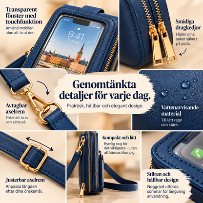 MobilVäska™ – Elegant mobilväska med touchfunktion