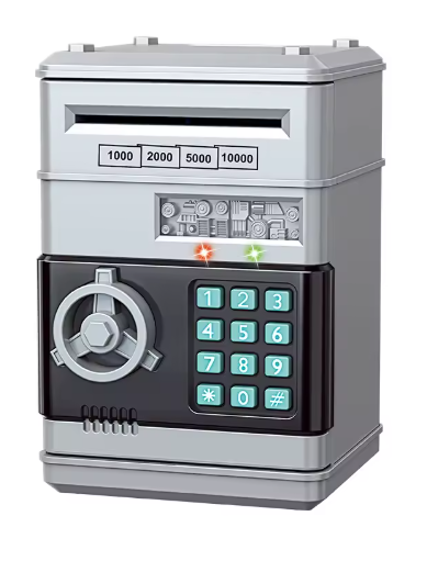 MiniBanken – Barnsparbössa med Pinkod och Automatisk Sedelinsättning