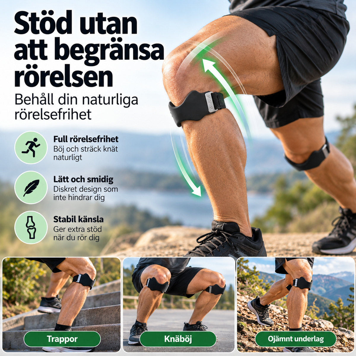 KnäStöd™ – Stabilt stöd för båda knäna | 2-pack