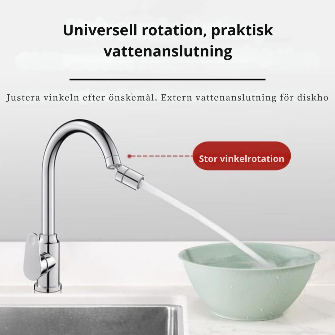 FlexiStröm| Roterbar kranadapter med dubbla vattenlägen – sparar vatten och ökar trycket.